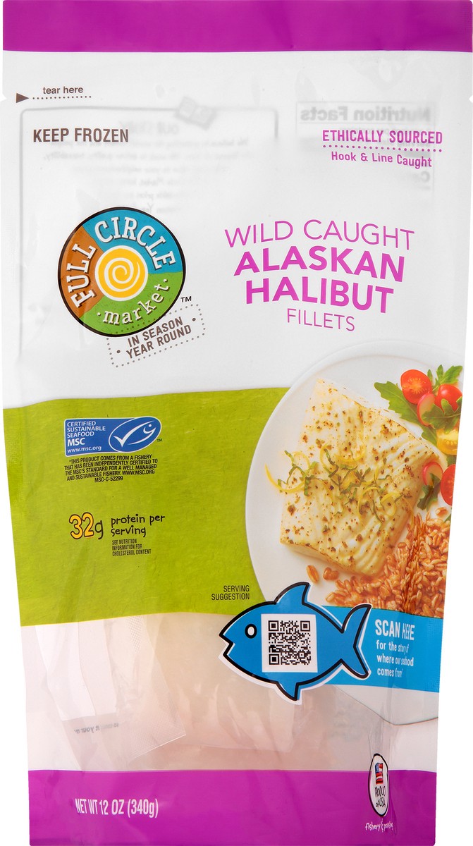 slide 5 of 14, Full Circle Fish Halibut Fillets, 12 oz