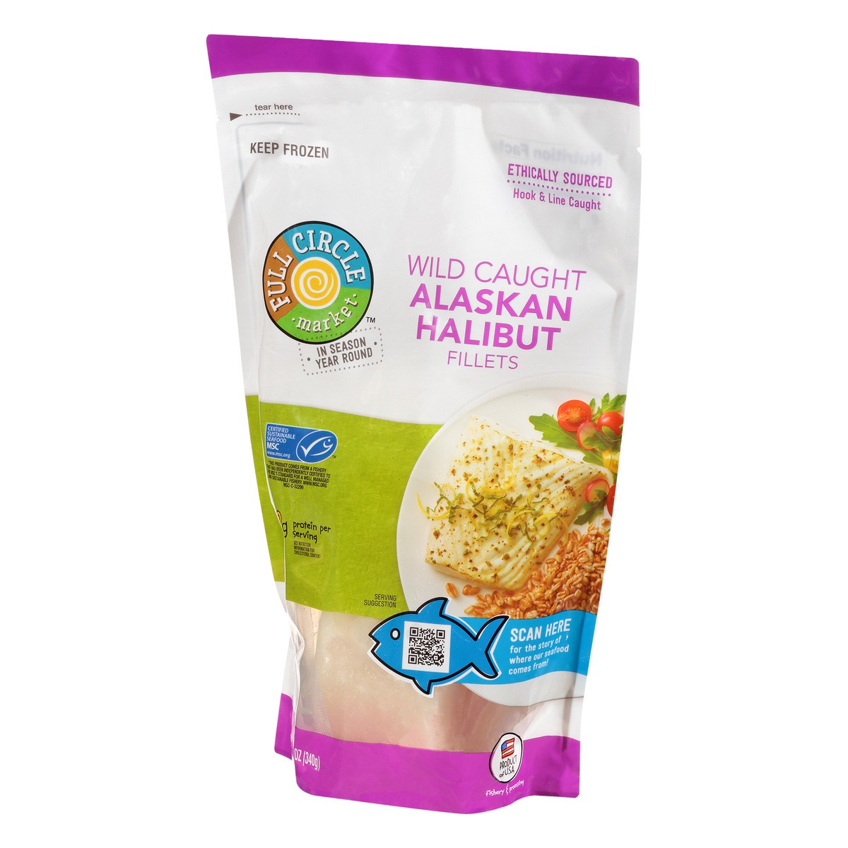 slide 10 of 14, Full Circle Fish Halibut Fillets, 12 oz