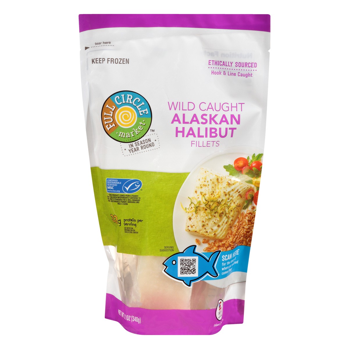 slide 1 of 14, Full Circle Fish Halibut Fillets, 12 oz