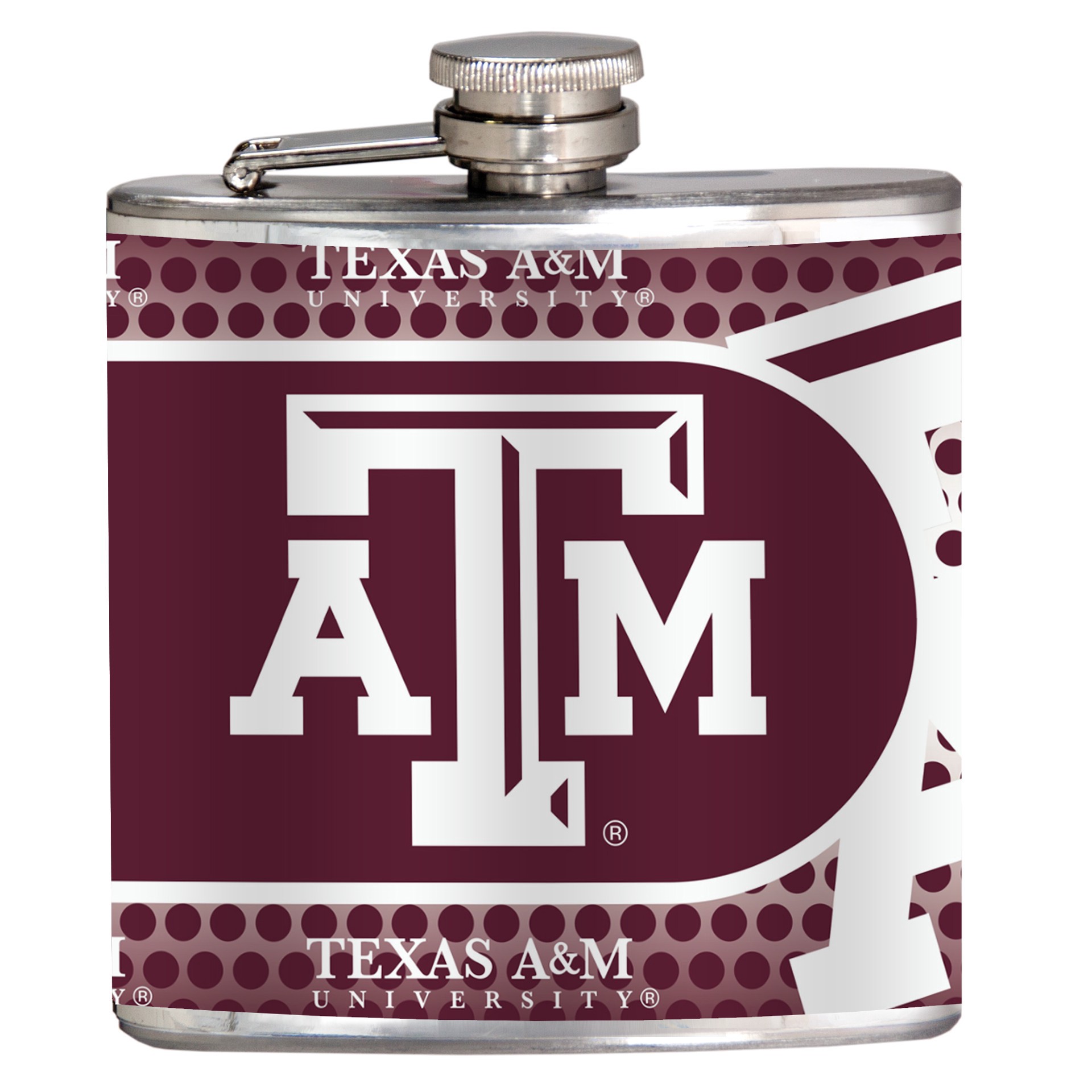 slide 1 of 1, Gap Metallic Wrap Flask - Texas A & M, 6 oz