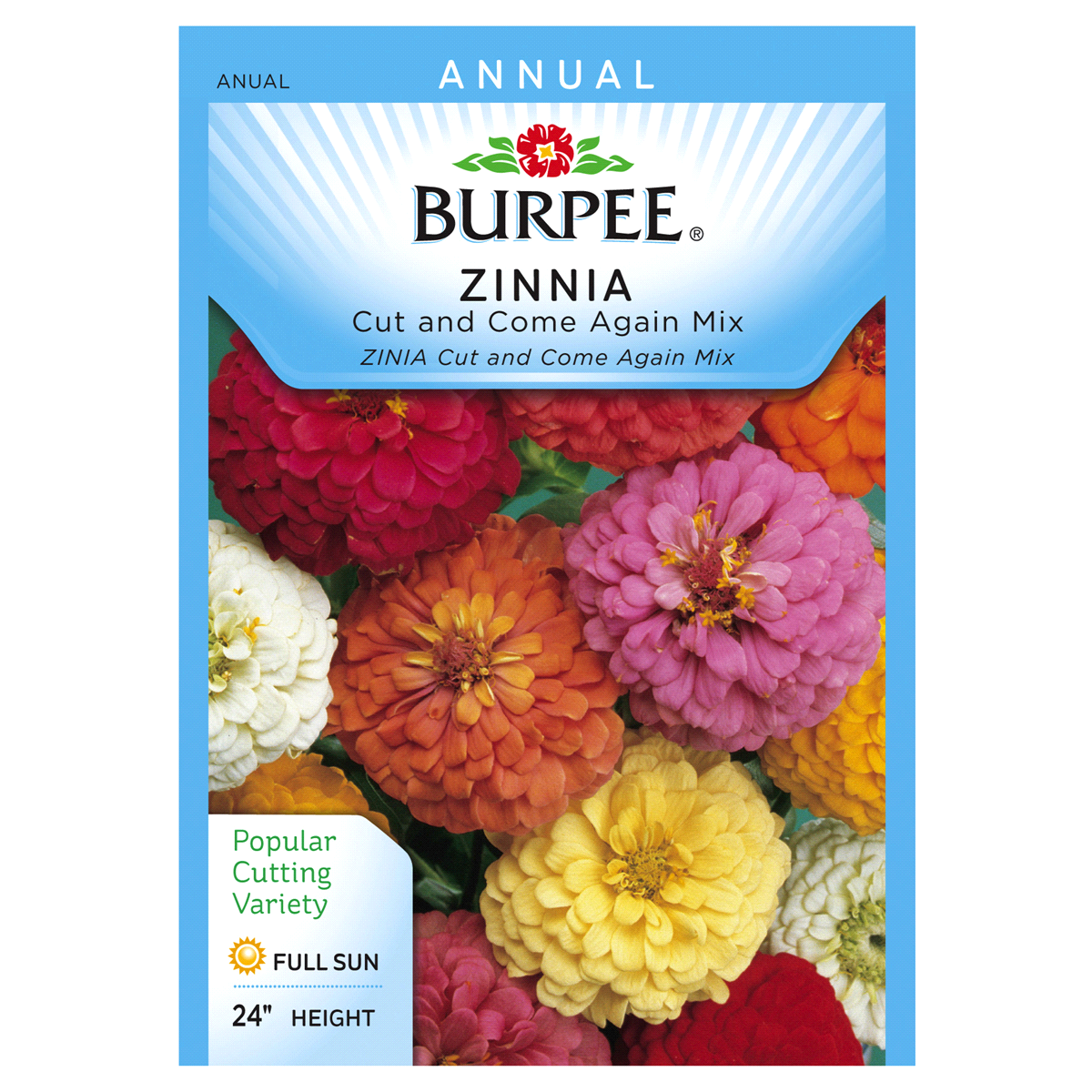 slide 1 of 1, Burpee Zinnia Cut And Come Again Mix Seeds, 1 ct