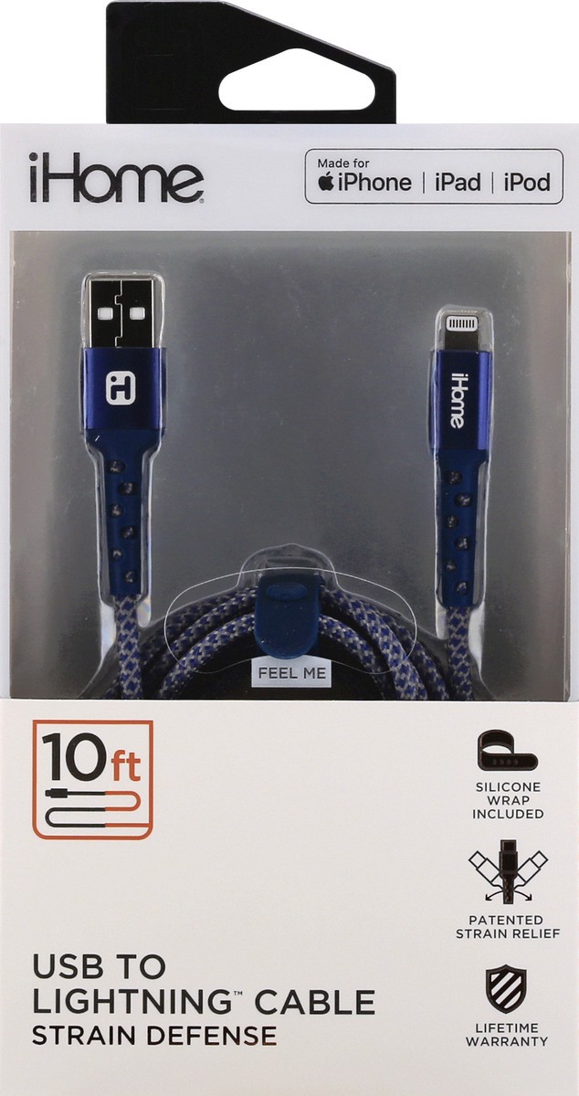slide 4 of 11, iHome Strain Defense USB to Lightning Cable 1 ea, 1 ct