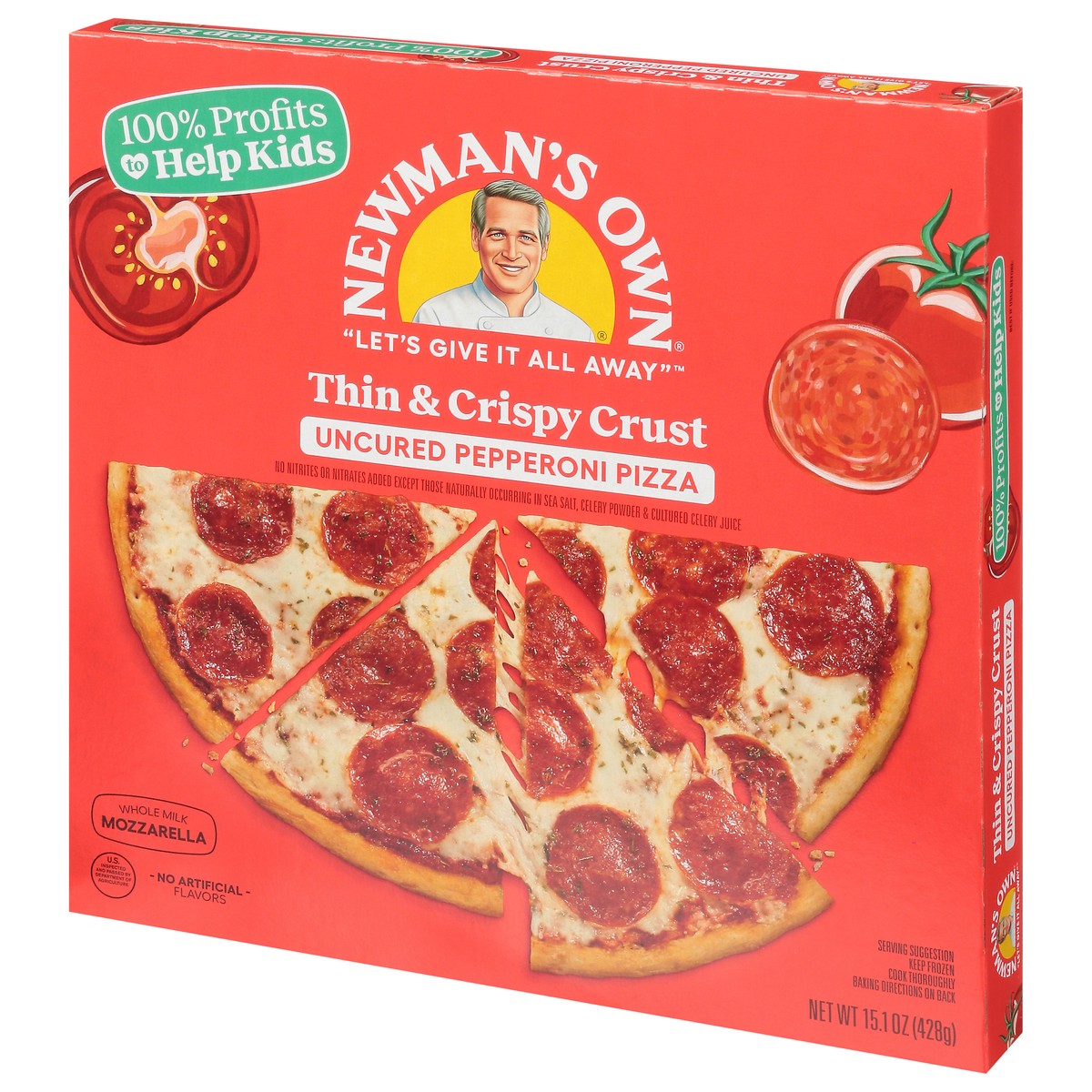 slide 3 of 9, Newman's Own Thin and Crispy Crust Uncured Pepperoni Pizza 15.1 oz, 15.1 oz