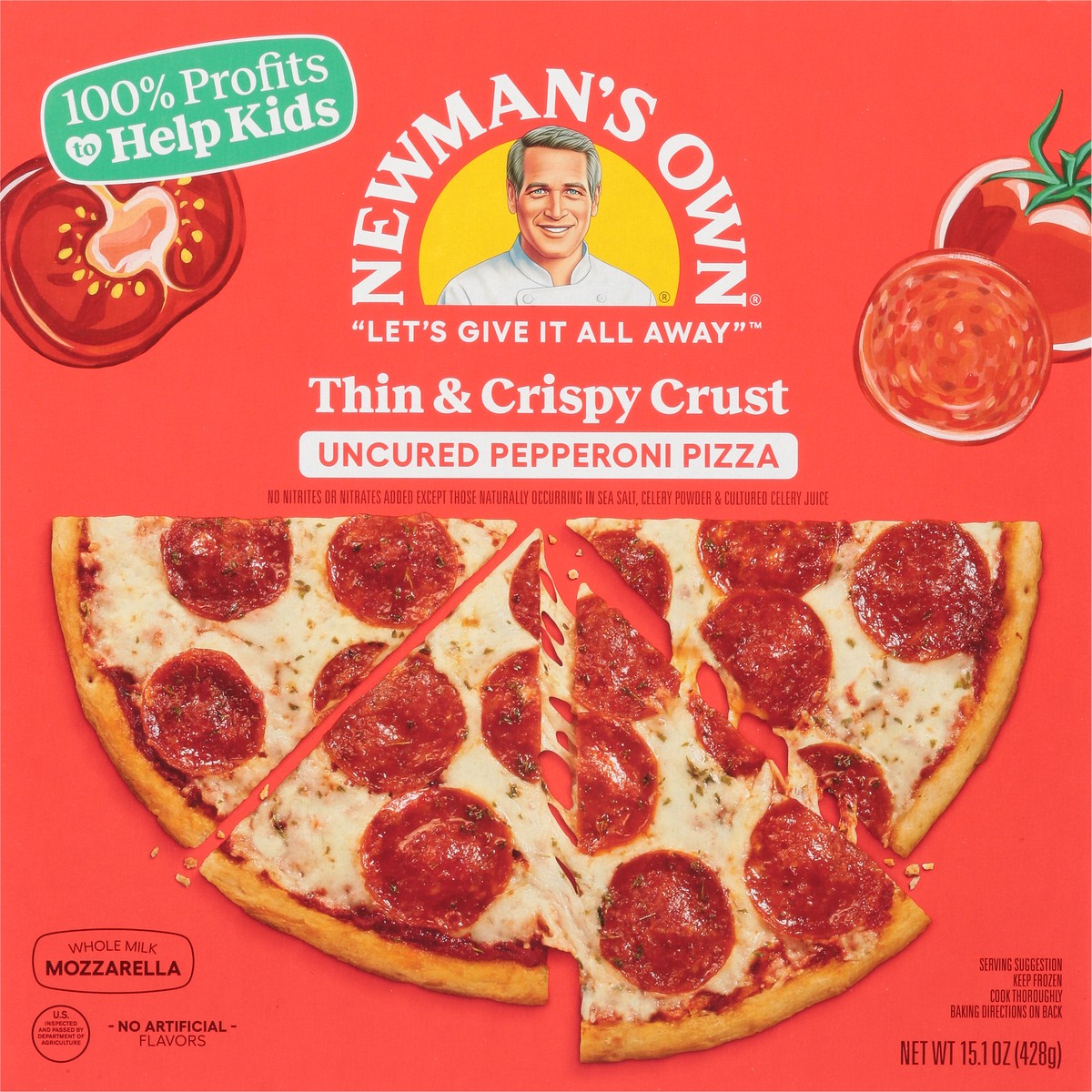 slide 6 of 9, Newman's Own Thin and Crispy Crust Uncured Pepperoni Pizza 15.1 oz, 15.1 oz