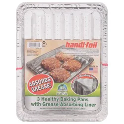 Handi-foil Healthy Baking Pans with Grease Absorbing Liner 3 ea