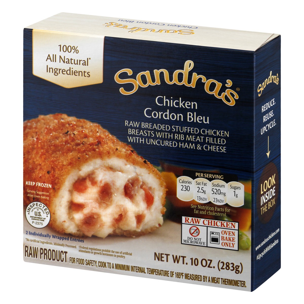 slide 9 of 13, Sandra's Chicken Cordon Bleu Stuffed Chicken Breasts 2 ea, 2 ct