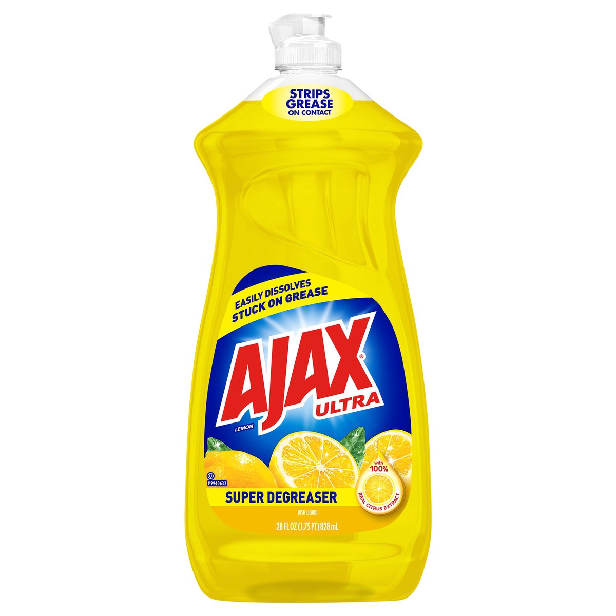 slide 1 of 4, Ajax Ultra Lemon Super Degreaser Dish Liquid, 28 fl oz