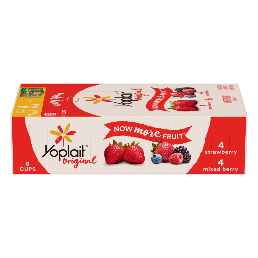 slide 1 of 1, Yoplait Original Strawberry And Mixed Berry Low Fat Yogurt, 8 ct; 6 oz