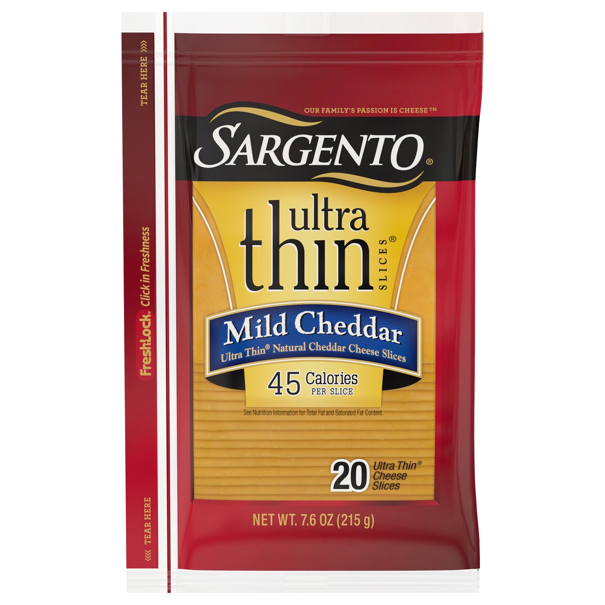 slide 1 of 8, Sargento Mild Natural Cheddar Cheese Ultra Thin Slices, 7.6 oz., 20 slices, 7.6 oz
