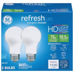 GE Refresh 10.5 Watts Dimmable HD Light LED Light Bulb 2 ea
