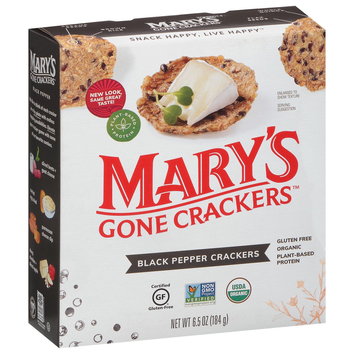 slide 9 of 14, Mary's Gone Crackers Crackers, Original Black Pepper, Organic Brown Rice, Flax & Sesame Seeds, Gluten Free, 6.5 oz, 6.5 oz