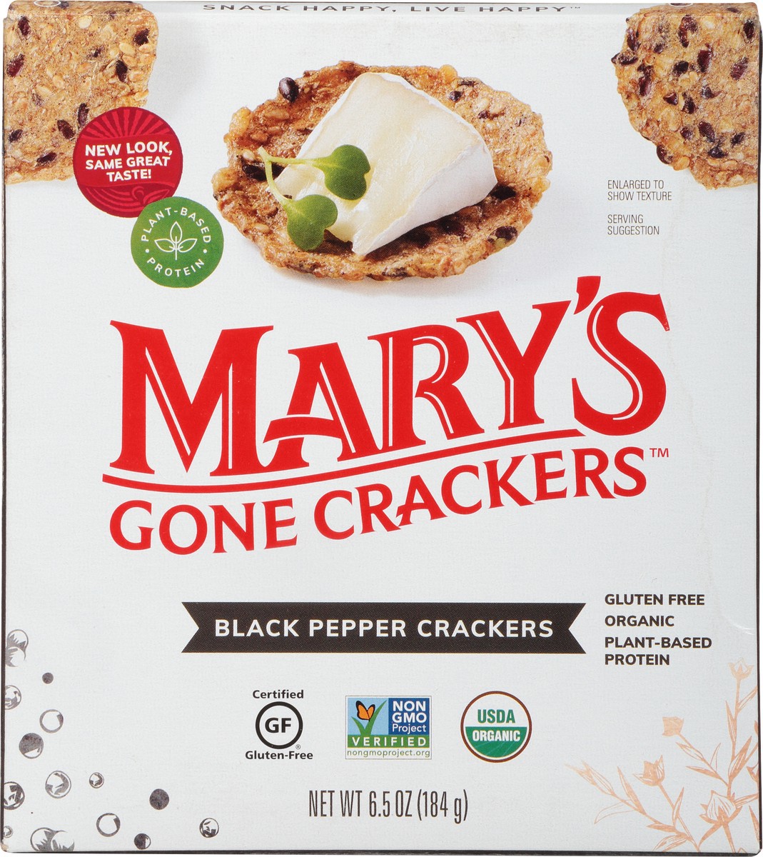 slide 4 of 14, Mary's Gone Crackers Crackers, Original Black Pepper, Organic Brown Rice, Flax & Sesame Seeds, Gluten Free, 6.5 oz, 6.5 oz