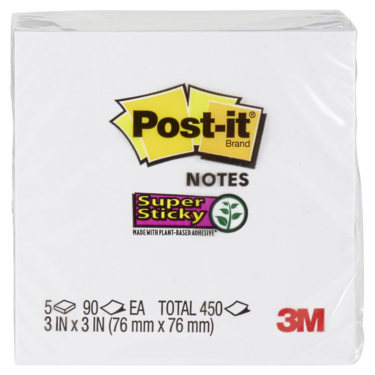 slide 1 of 1, Post-it Super Sticky Notes, 3 in x 3 in, White, 1 ct