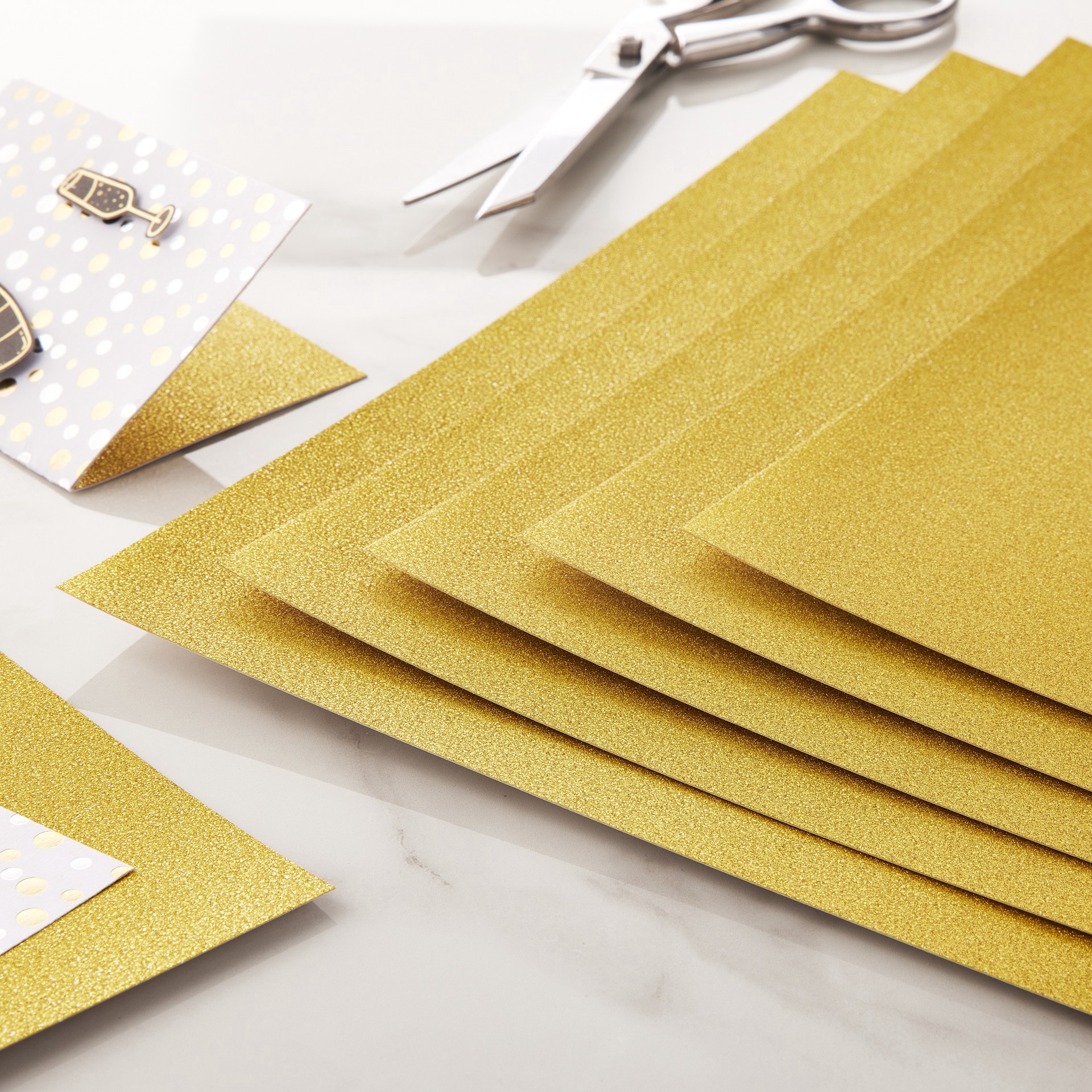 slide 2 of 2, Gold Glitter Shimmer Paper By Recollections, 12" X 12", 12 in x 12 in