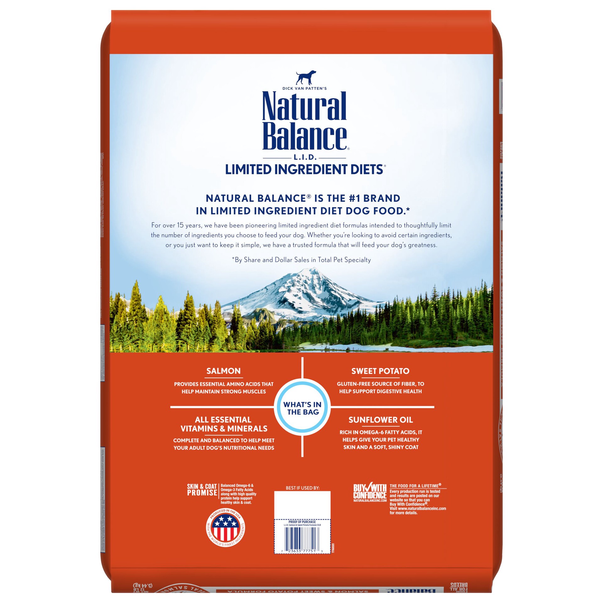 slide 2 of 5, Natural Balance L.I.D. Limited Ingredient Diets Grain Free Salmon & Sweet Potato Formula Dog Food 12 lb, 12 lb