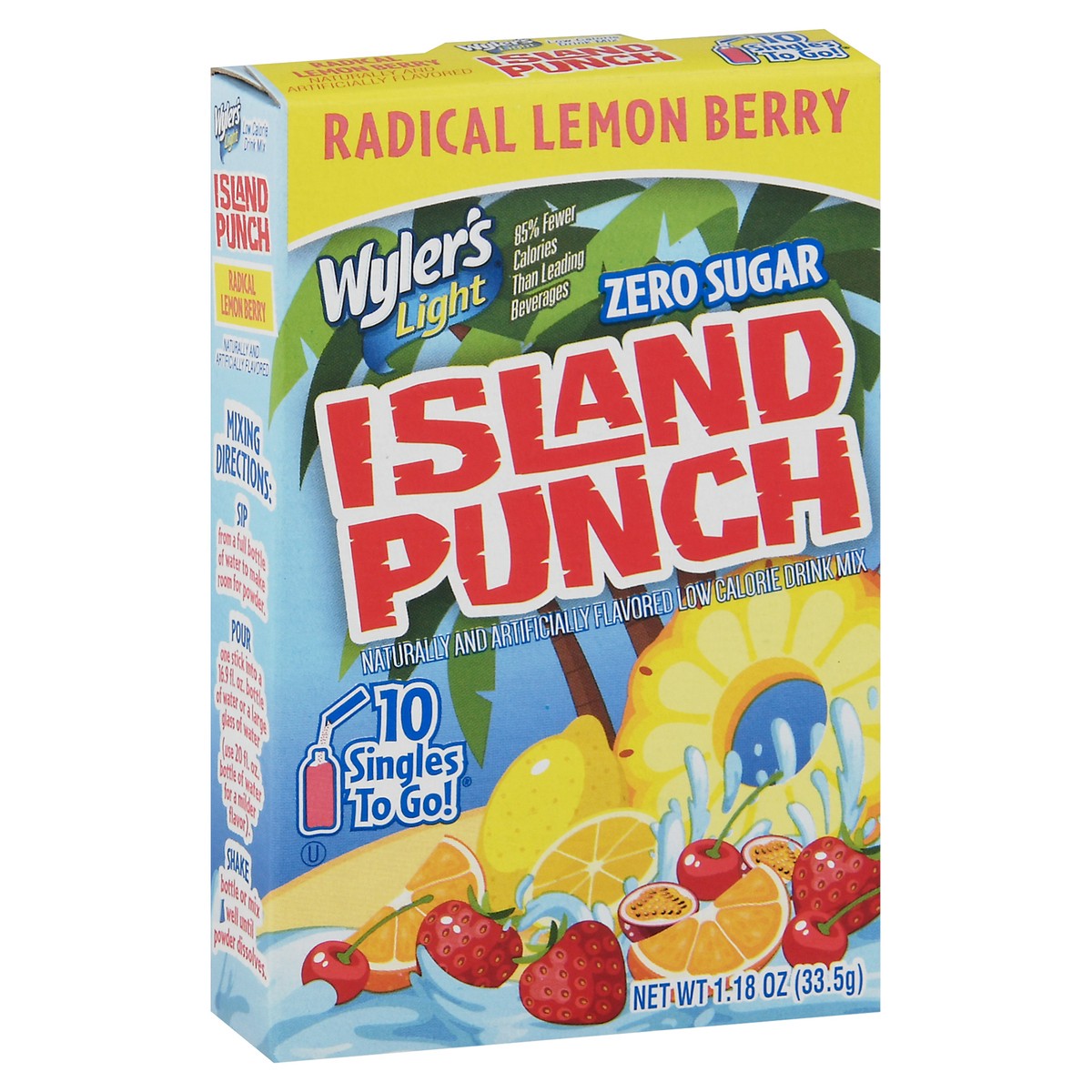 slide 9 of 9, Wyler's Light Singles to Go Island Punch Radical Lemon Berry Drink Mix - 10 ct, 10 ct