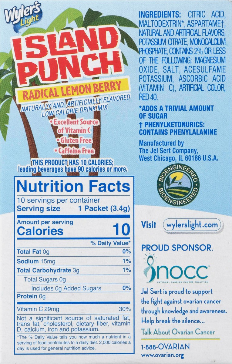 slide 2 of 9, Wyler's Light Singles to Go Island Punch Radical Lemon Berry Drink Mix - 10 ct, 10 ct