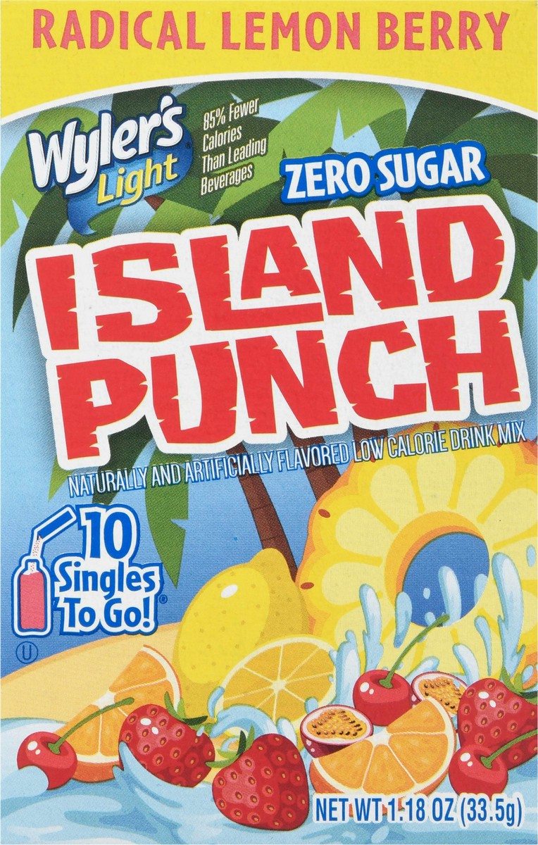 slide 3 of 9, Wyler's Light Singles to Go Island Punch Radical Lemon Berry Drink Mix - 10 ct, 10 ct