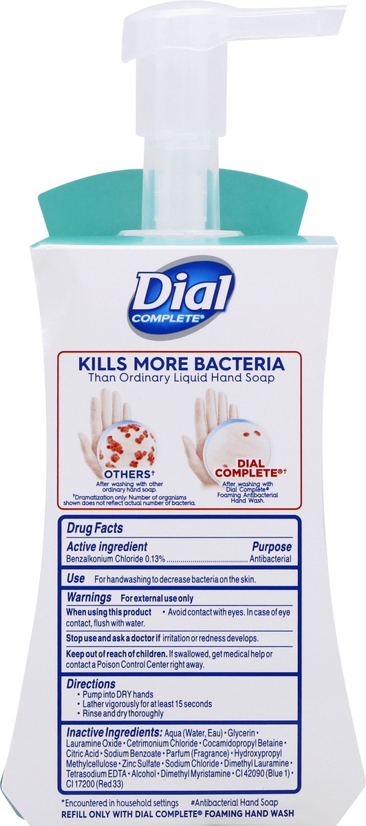 slide 5 of 9, Dial Complete Coconut Water Foaming Antibacterial Hand Wash - Clear Blue, 7.5 fl oz