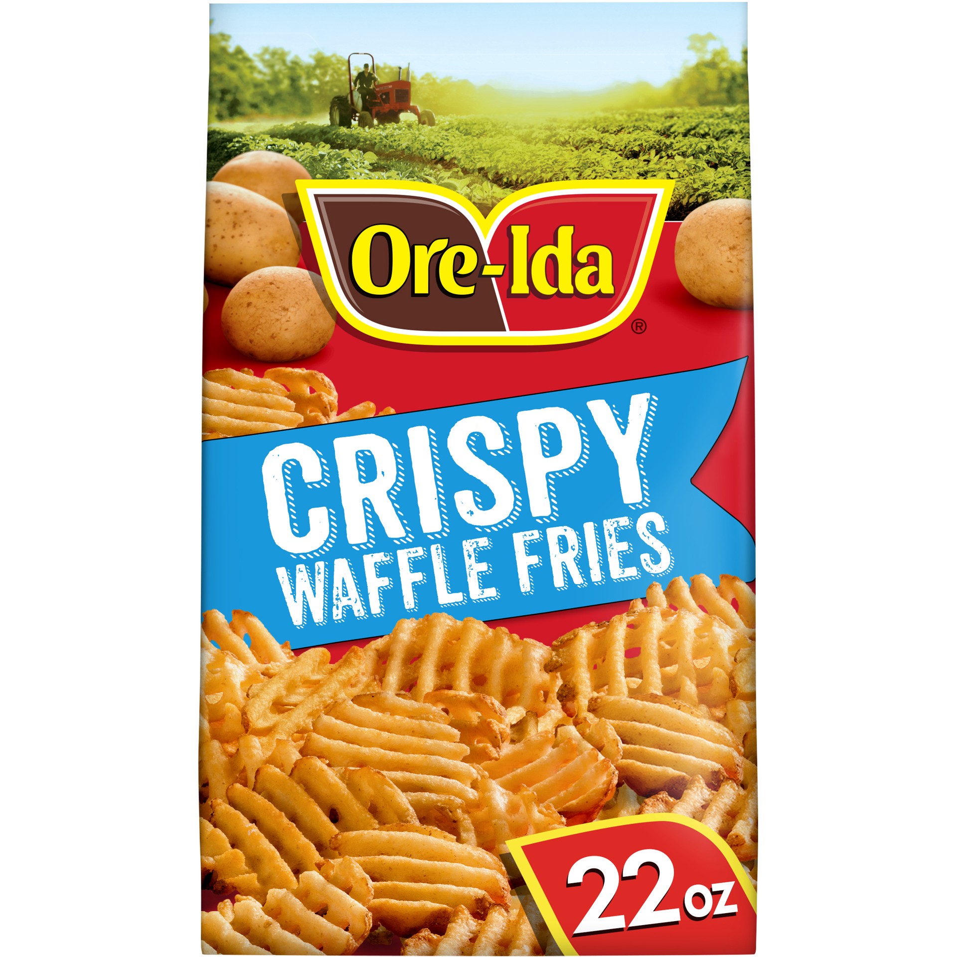 slide 1 of 5, Ore-Ida Extra Crispy Waffle Fries, French Fried Potatoes, 22 oz Bag, 22 oz