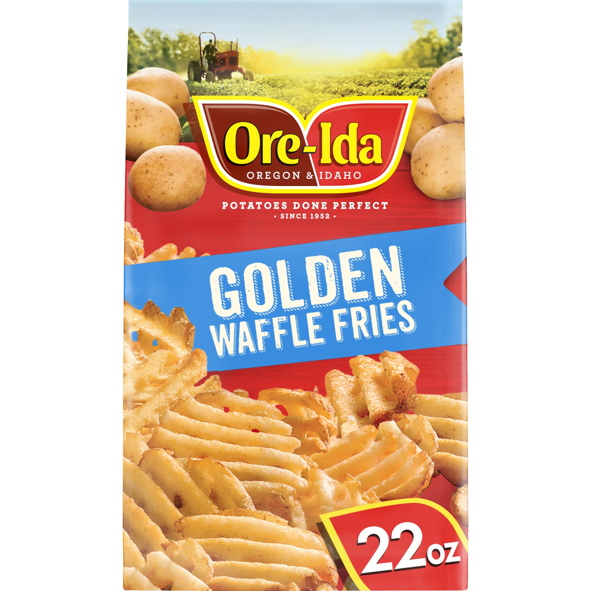 slide 1 of 2, Ore-Ida Golden Waffle French Fries Fried Frozen Potatoes, 22 oz