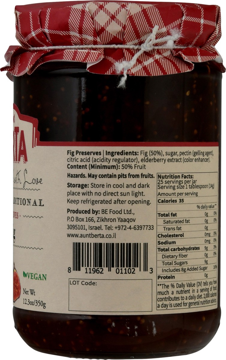 slide 9 of 9, Aunt Berta Fig Preserves 12.3 oz Jar, 12.3 oz