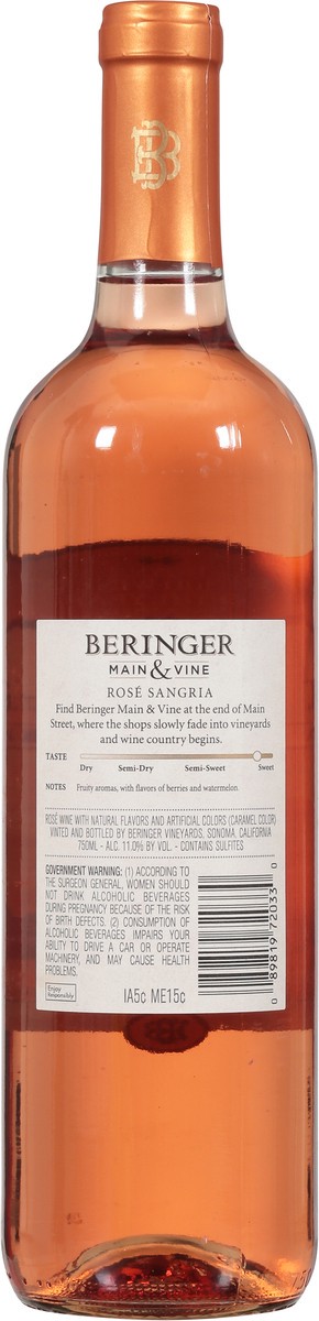 slide 4 of 9, Beringer Main & Vine™ Rosé Sangria, Pink Wine, American, 1 ct, 750ml Bottle, 750 ml