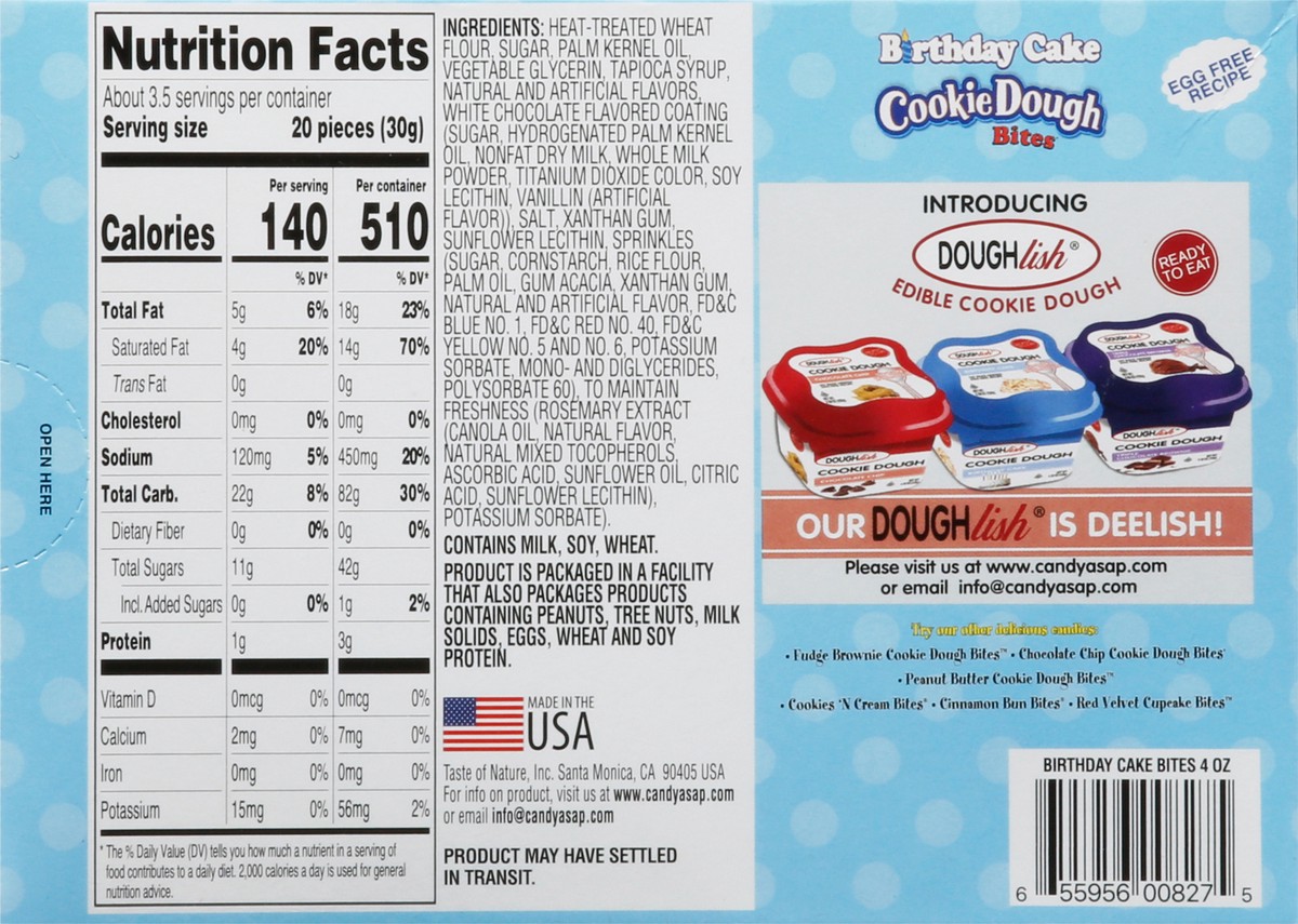 slide 8 of 14, Cookie Dough Bites Birthday Cake 4 oz, 4 oz