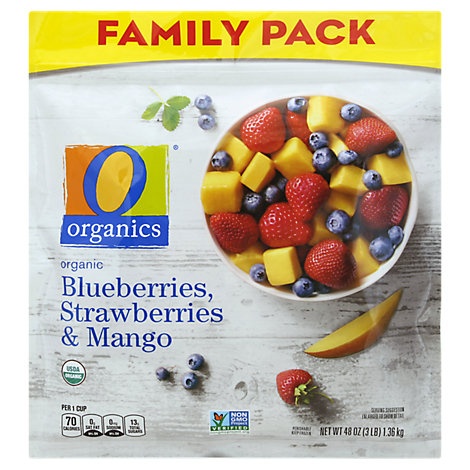 slide 1 of 1, O Organics Organic Blueberries Strawberries & Mango, 48 oz