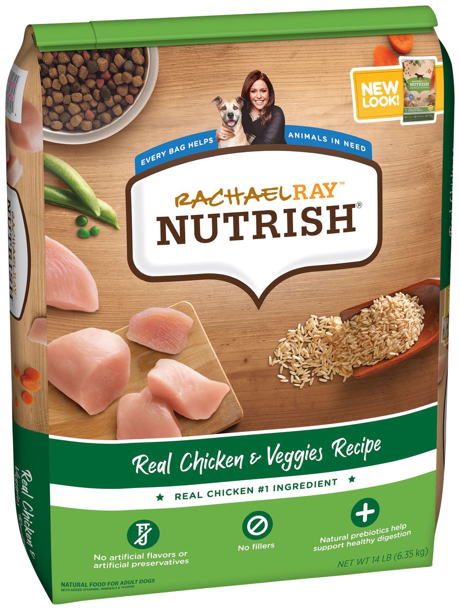 slide 2 of 8, Rachael Ray Nutrish Dish Real Chicken & Veggies Recipe Dry Dog Food, 14 lb. Bag, 14 lb