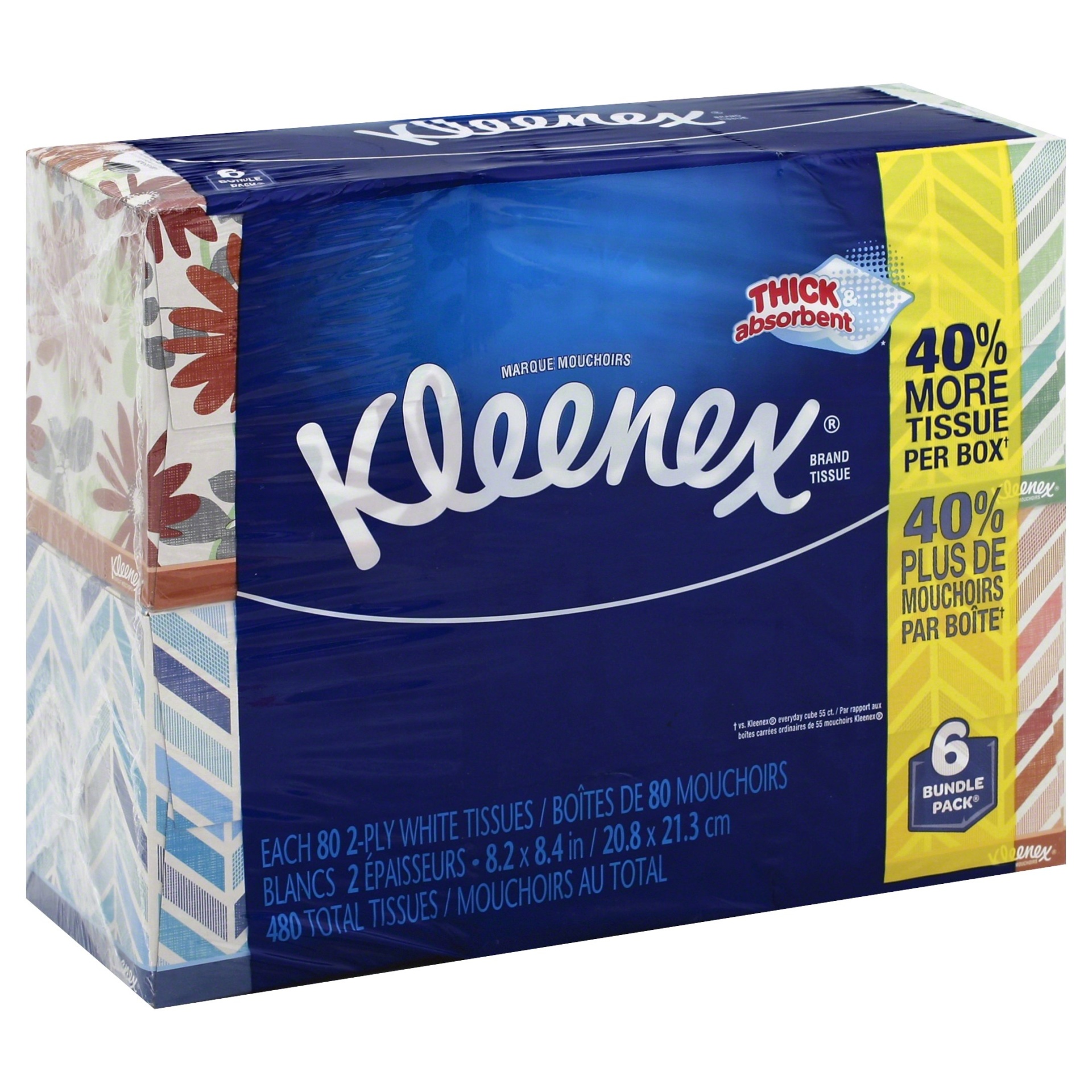 slide 1 of 1, Kleenex Everyday Facial Tissues, 6 ct; 80 tissues