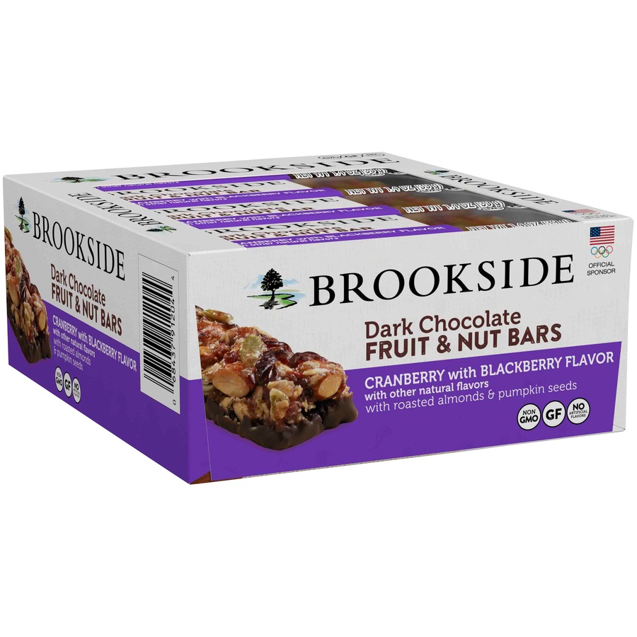 slide 1 of 1, Brookside Cranberry & Blackberry Dark Chocolate Fruit & Nut Bars, 16.8 oz