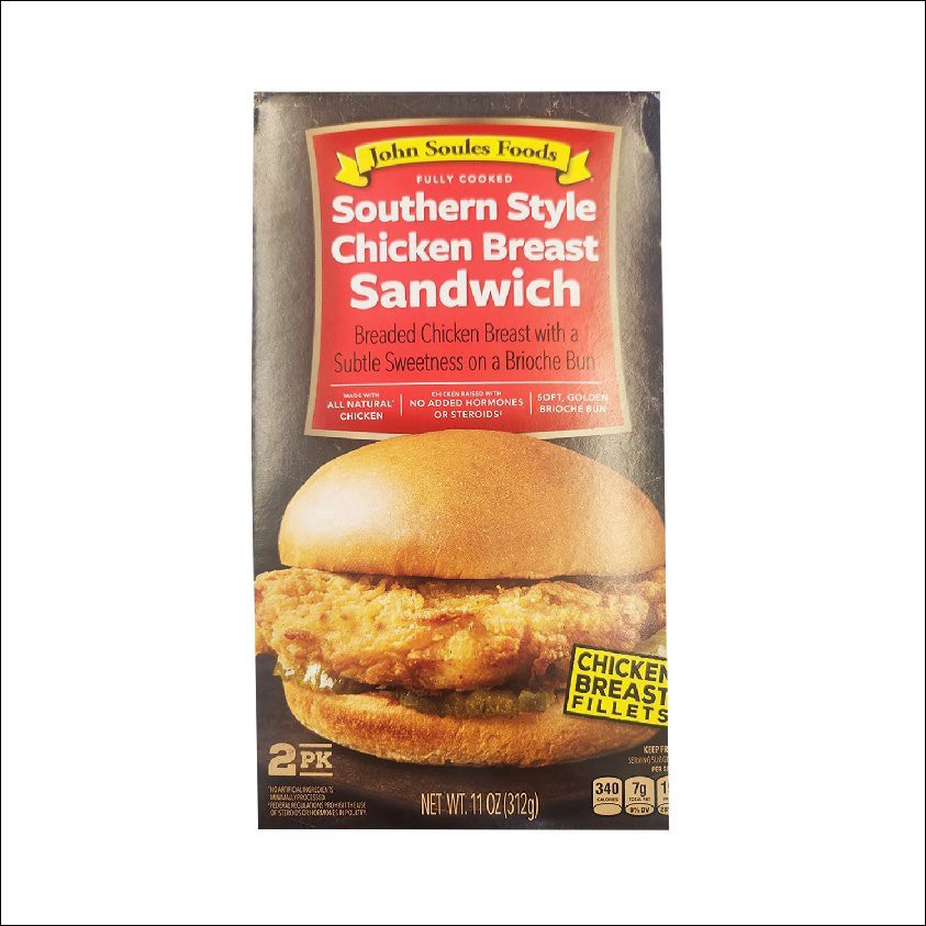 slide 1 of 1, John Soules Chicken Breast Sandwich Southern Style, 11 oz