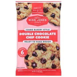 Miss Jones Baking Co. Jumbo Bakery Style Ready-to-Bake Double Chocolate Chip Cookie Dough 6 ea
