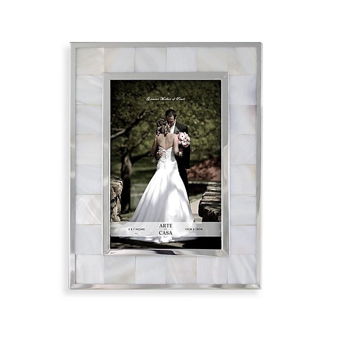 slide 1 of 1, Argento Mother of Pearl Wedding Frame, 5 in x 7 in