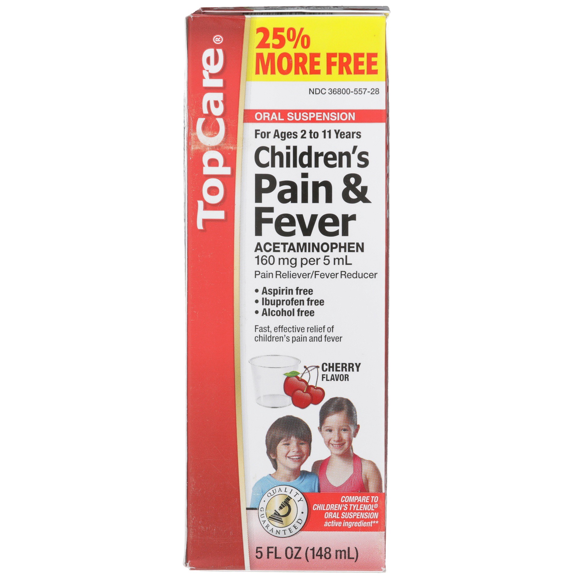 slide 6 of 6, Topcare Non Asp Child Susp Cherry, 4 oz