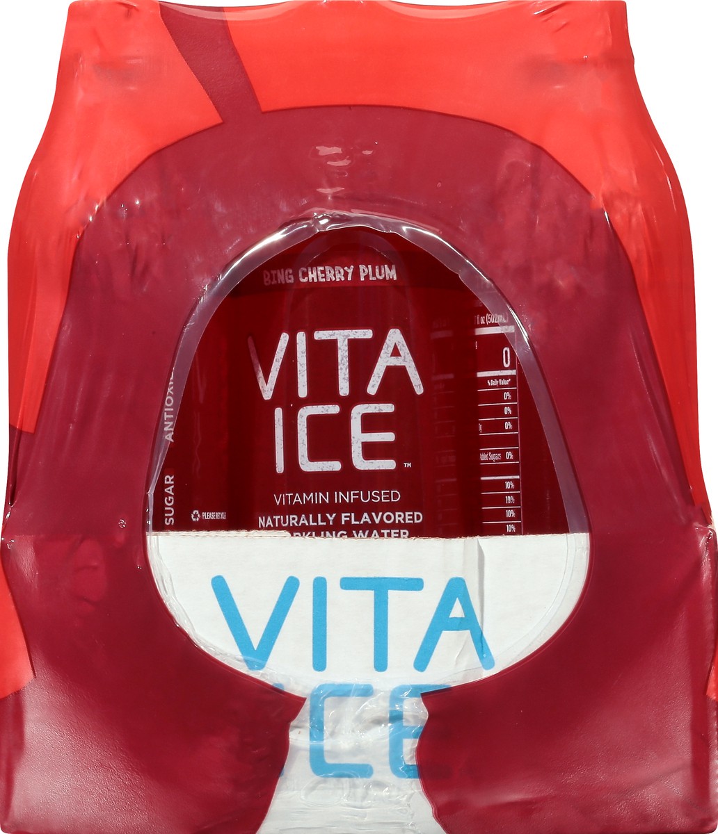 slide 2 of 13, Vita Ice 12 Pack Bing Cherry Plum Sparkling Water 12 ea, 12 ct