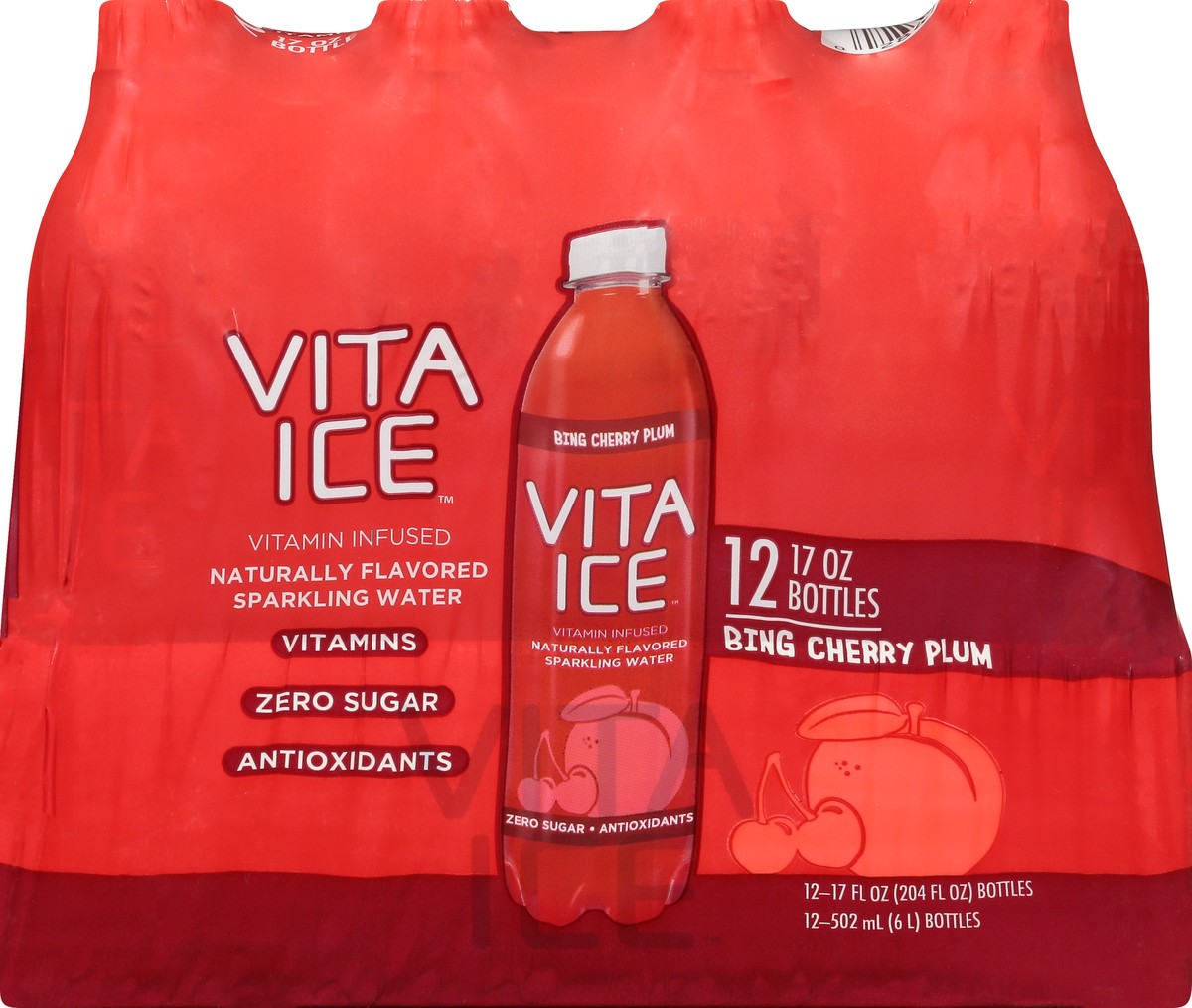 slide 12 of 13, Vita Ice 12 Pack Bing Cherry Plum Sparkling Water 12 ea, 12 ct