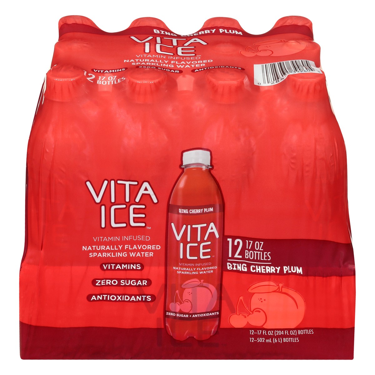 slide 1 of 13, Vita Ice 12 Pack Bing Cherry Plum Sparkling Water 12 ea, 12 ct