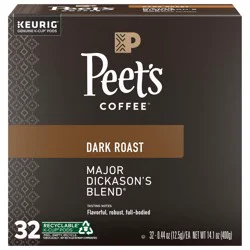 Peet's Coffee Major Dickason's Dark Roast K-Cup Coffee Pods - 32 ct Carton