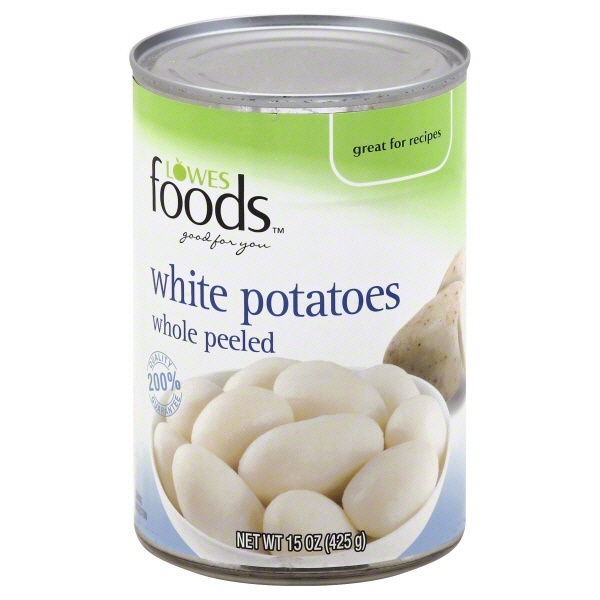 slide 1 of 1, Lowes Foods Whole Peeled White Potatoes, 15 oz