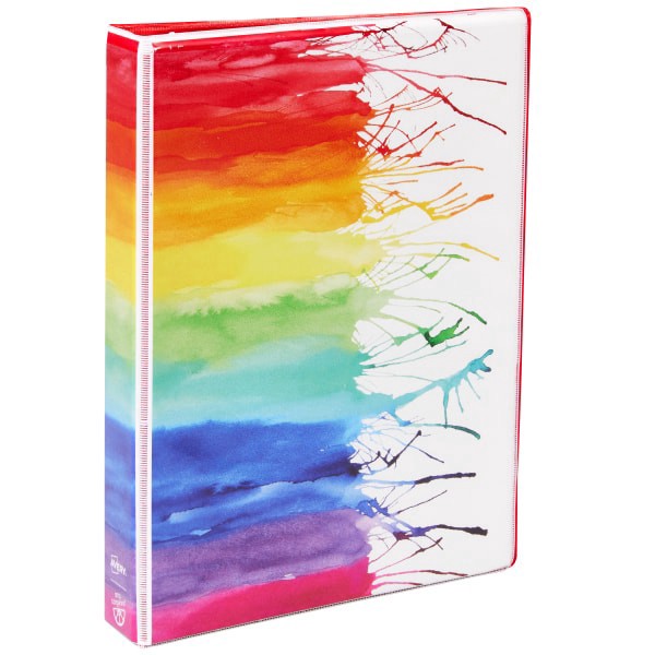 slide 1 of 7, Avery + Amy Tangerine Designer Collection 3-Ring Mini Binder, 1"" Round Rings, Watercolor Rainbow, 1 ct