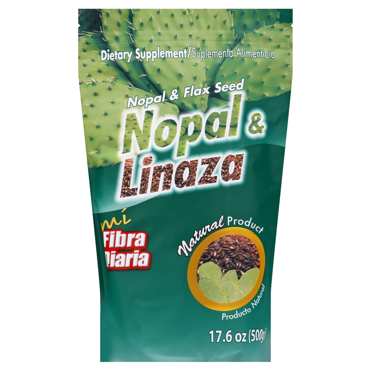 slide 2 of 8, Mi Fibra Diaria Nopal & Flax Seed 17.6 oz, 17.6 oz