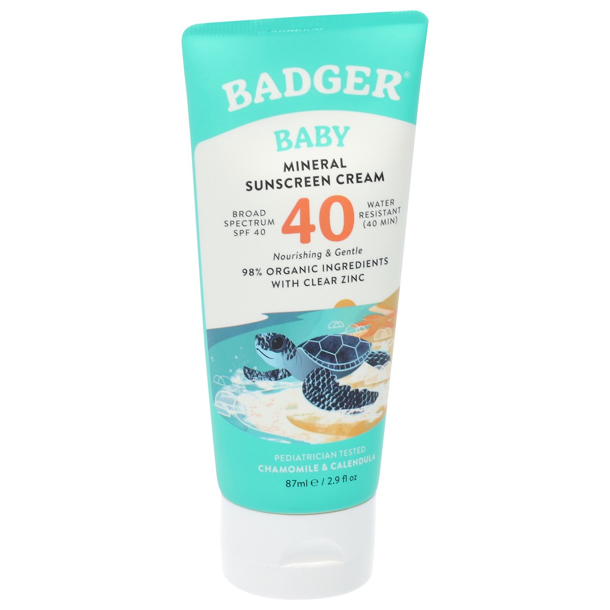 slide 10 of 13, Badger Baby Mineral Sunscreen Cream Spf 40, 1 ct