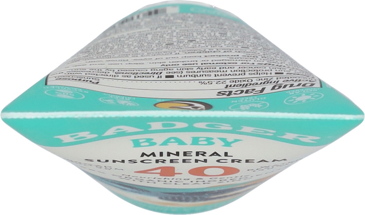 slide 3 of 13, Badger Baby Mineral Sunscreen Cream Spf 40, 1 ct