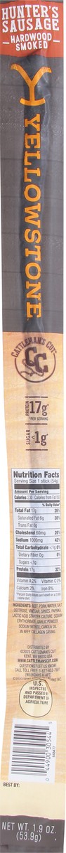 slide 7 of 12, Cattleman's Cut Yellowstone Hardwood Smoked Hunter's Sausage 1.9 oz, 1.9 oz