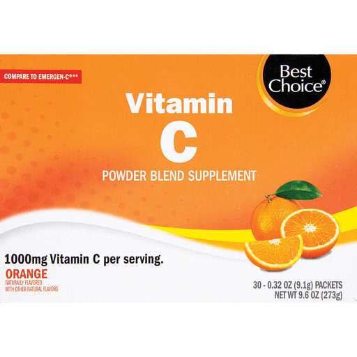 slide 1 of 1, Best Choice Vitamin C Powder Blend SupplementPackets, 30 ct