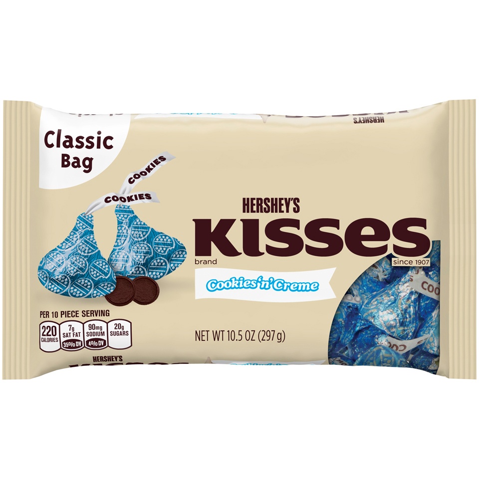 slide 1 of 5, Hershey's Kisses Cookies n Crme Candies, 10.5 oz