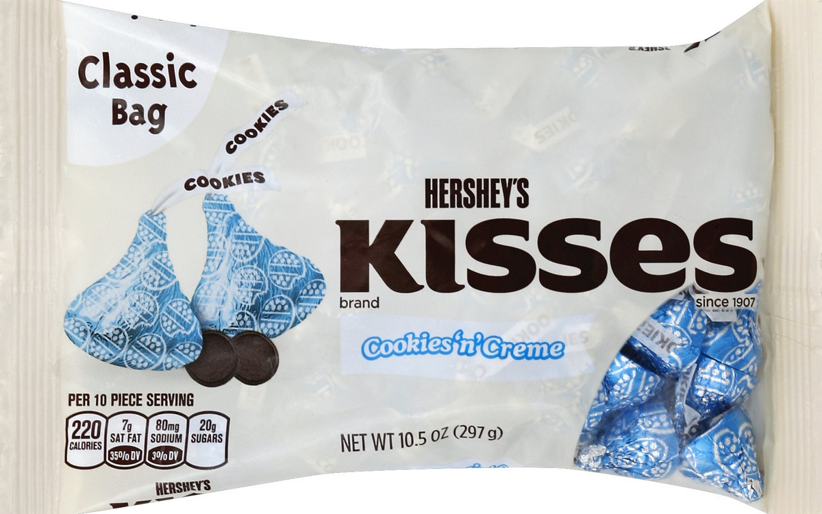 slide 3 of 5, Hershey's Kisses Cookies n Crme Candies, 10.5 oz