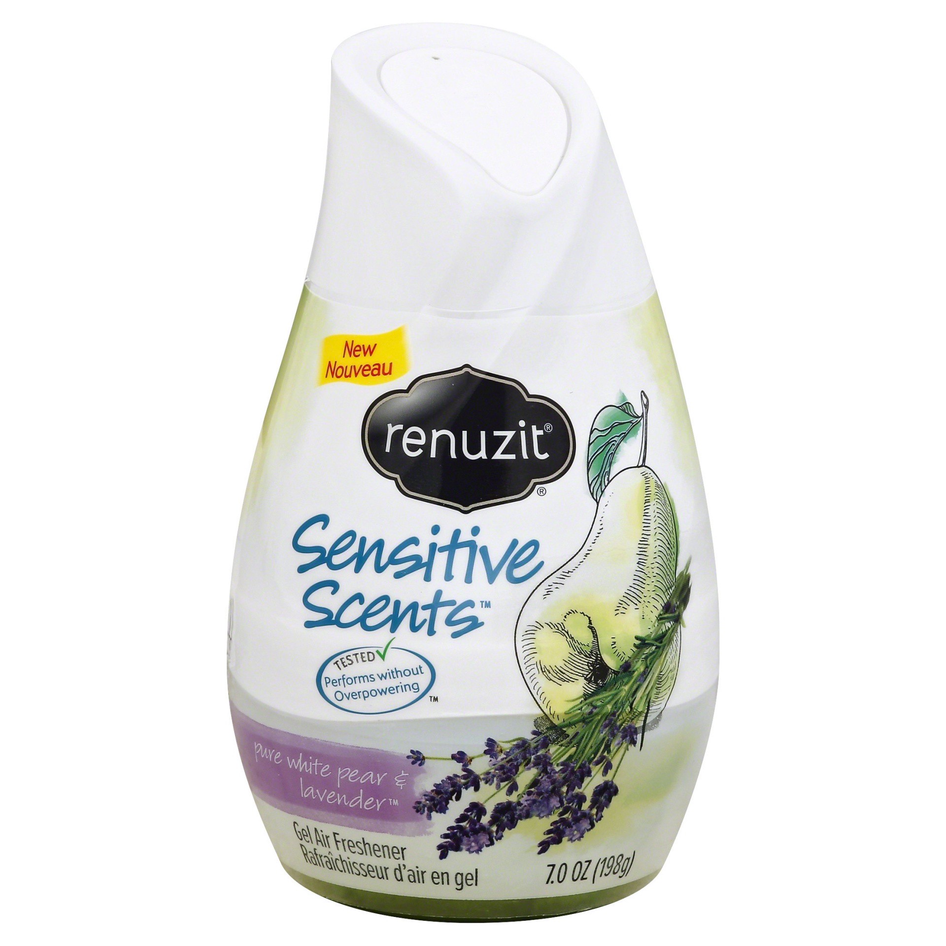 slide 1 of 2, Renuzit Pear Lavender Sensitive Scents, 7 oz